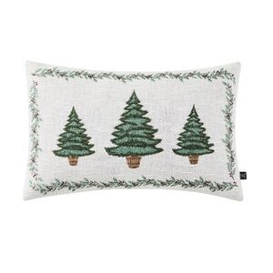 NWT. My Texas House 14" x 22" Ivory Trees Cotton Holiday Decorative Pillow